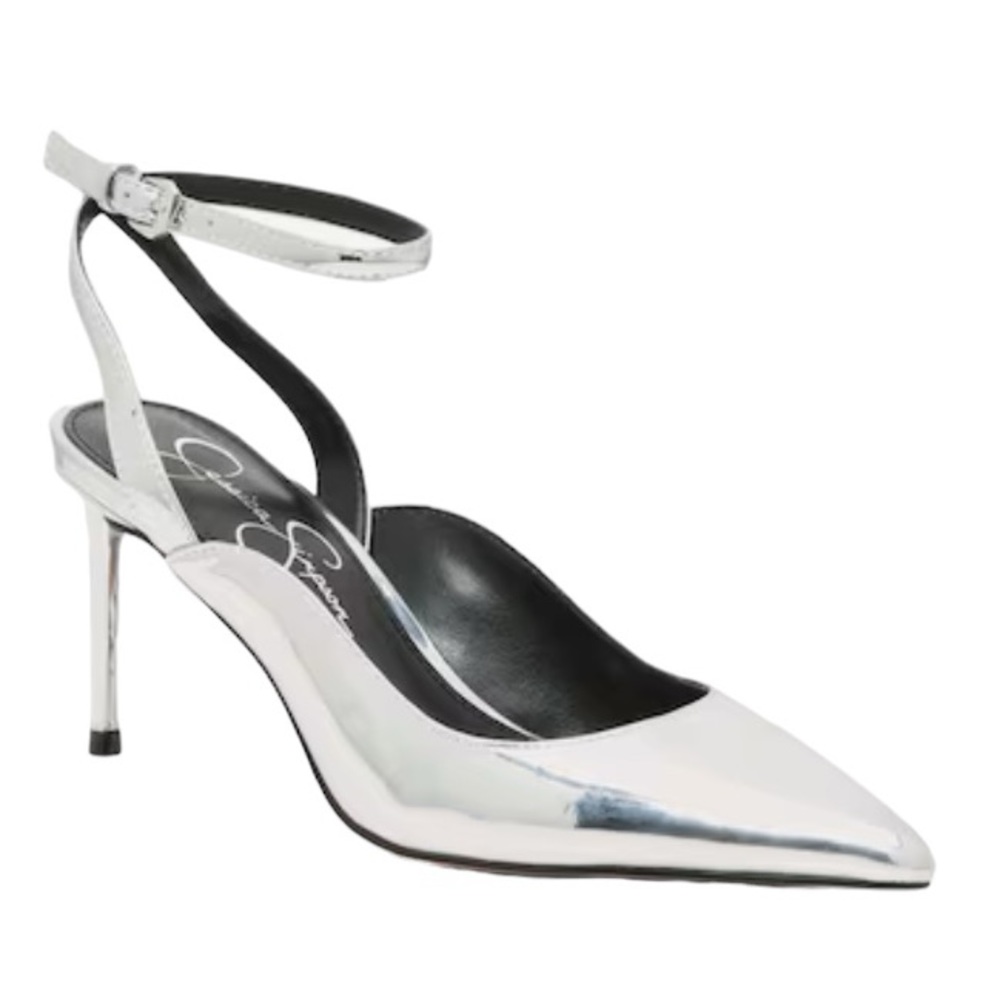 NWOT! Jessica Simpson Chrome Silver Mirror Metallic Sanjeet Pump | Size 9.5